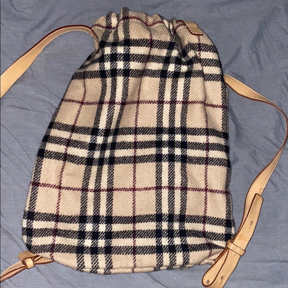 Burberry backpack, wool and leather